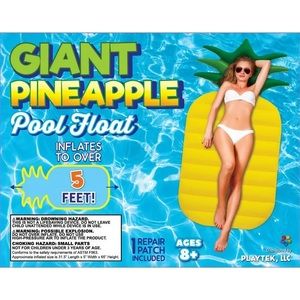 Playtek - Jumbo Pineapple Pool Raft Float- 63" x 31.5"